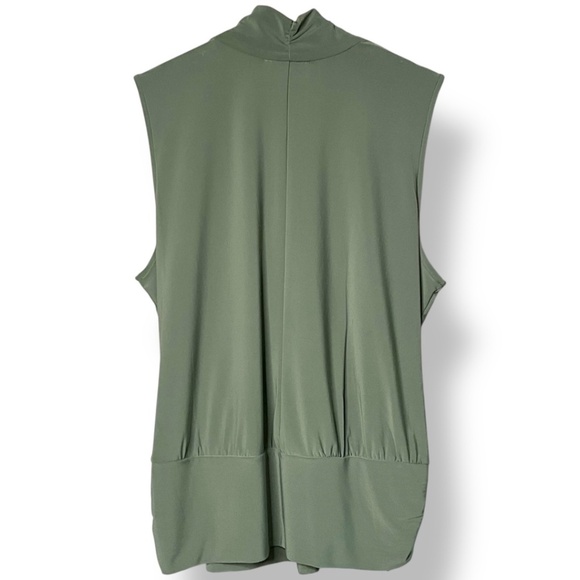 CHAUS New York Surplice Sleeveless Jersey Knit Top Sage Green US Sz XL - Picture 4 of 9